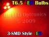 T6.5 3-LED SMD (Red) - Pair