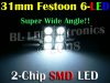 31mm 6-LED SMD (White)