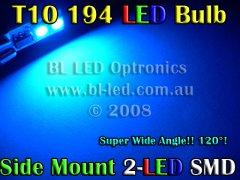 T10 2-LED SMD Style (Blue) - Pair