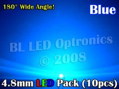 4.8mm LED Pack Blue (10pcs)