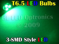 T6.5 3-LED SMD (Green) - Pair