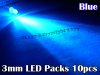 3mm LED Pack Blue (10pcs)