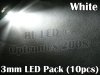 3mm LED Pack White (10pcs)