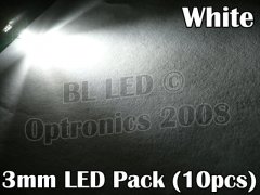 3mm LED Pack White (10pcs)