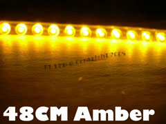 48cm Flexible Waterproof LED Strip (Yellow/Amber) - Click Image to Close