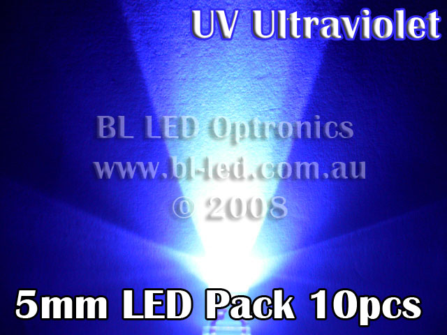 5mm LED Pack UV (10pcs) - Click Image to Close