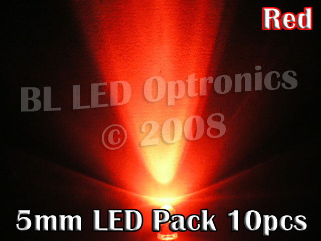 5mm LED Pack Red (10pcs) - Click Image to Close