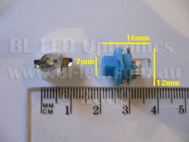 B8.4D Twist Lock 1-LED (Amber) - Pair - Click Image to Close