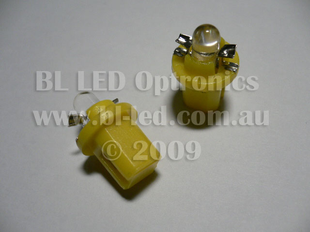 B8.5D Twist Lock 1-LED (Amber) - Pair - Click Image to Close