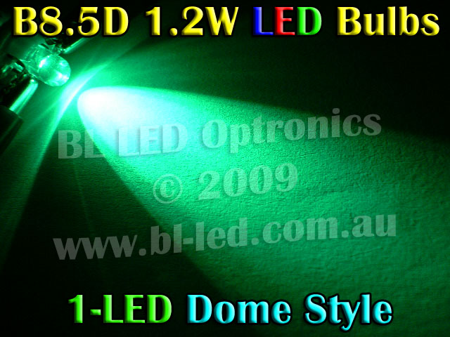 B8.5D Twist Lock 1-LED (Green) - Pair - Click Image to Close