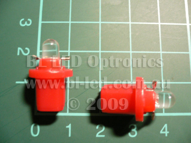 B8.5D Twist Lock 1-LED (Red) - Pair - Click Image to Close
