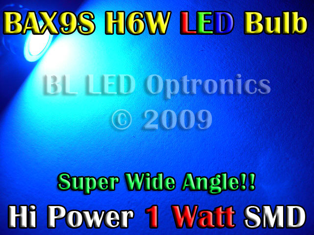 BAX9S H6W Hi Power 1W SMD (Blue) - Pair - Click Image to Close