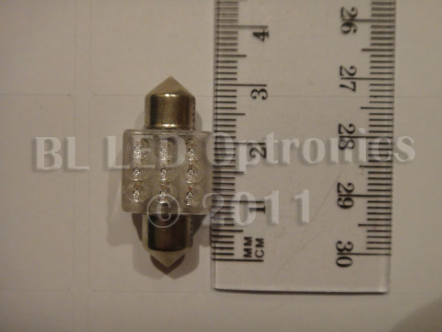 31mm Festoon 9-LED (Amber) - Click Image to Close