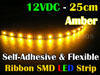 25cm 12V Flexible SMD Ribbon Style LED Strip (Amber)