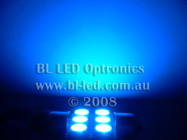 31mm 6-LED SMD (Blue) - Click Image to Close