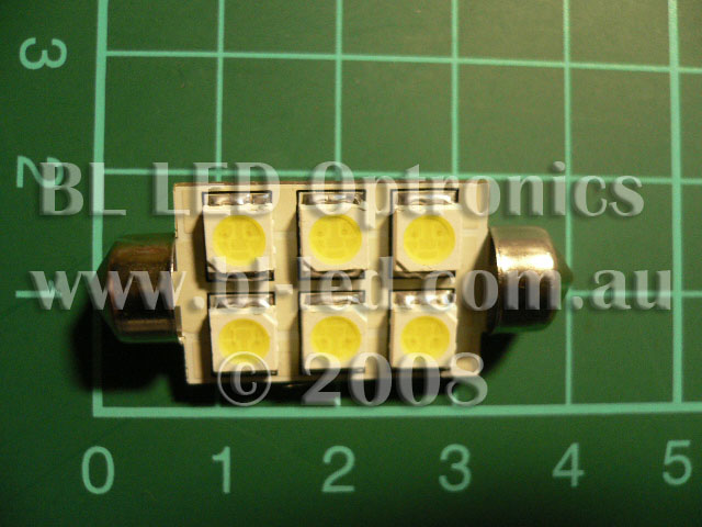 39mm 6-LED SMD (White) - Click Image to Close