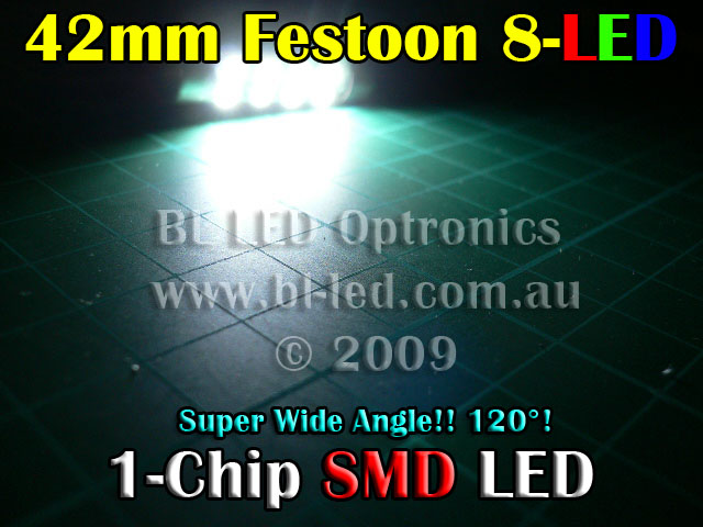 42mm 8-LED SMD (White) - Click Image to Close