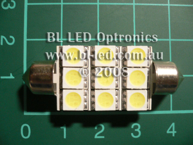 42mm 9-LED SMD (White) - Click Image to Close