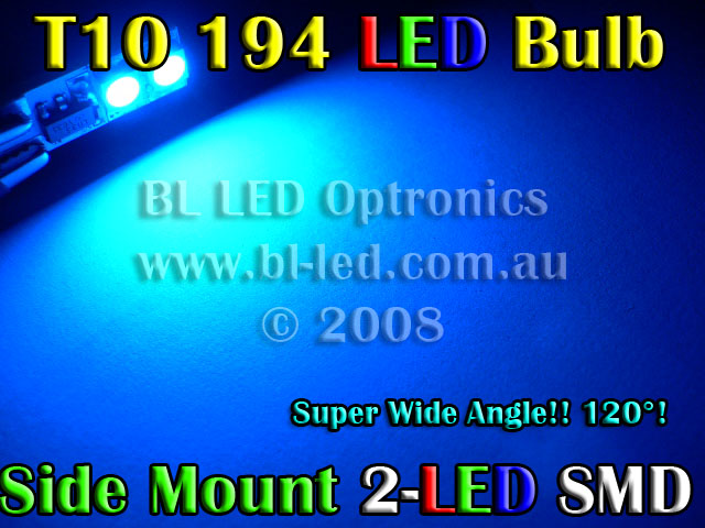 T10 2-LED SMD Style (Blue) - Pair - Click Image to Close