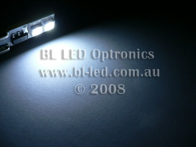 T10 2-LED SMD Style (White) - Pair - Click Image to Close