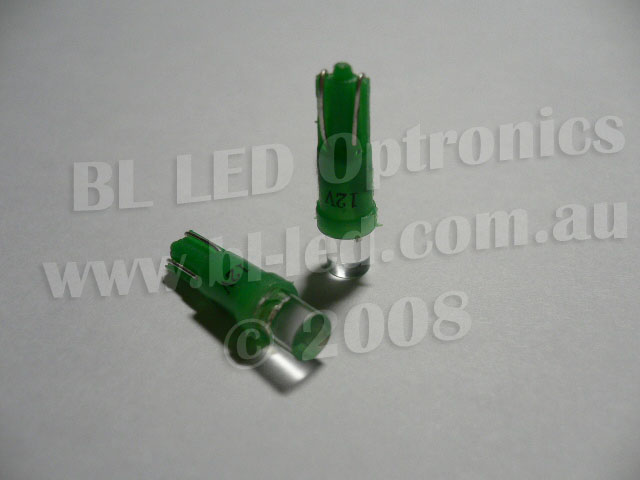 T5 74 Wide Angle 1-LED (Green) - Pair - Click Image to Close