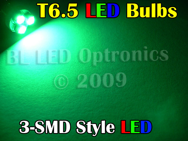 T6.5 3-LED SMD (Green) - Pair - Click Image to Close