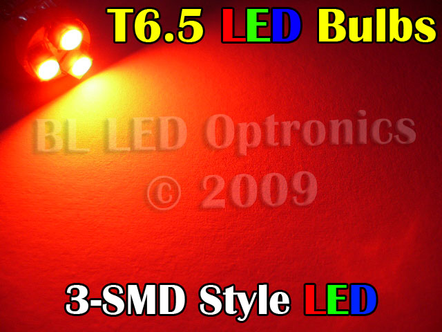 T6.5 3-LED SMD (Red) - Pair - Click Image to Close