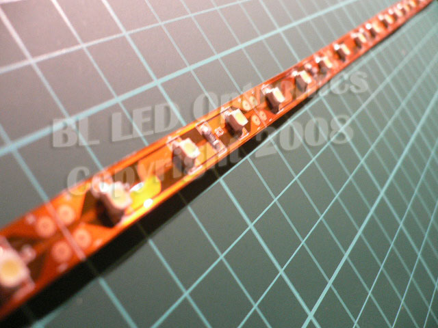 25cm 12V Flexible SMD Ribbon Style LED Strip (Amber) - Click Image to Close
