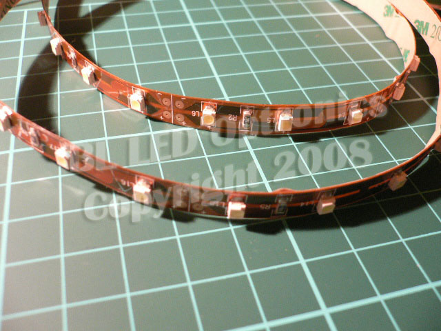 25cm 12V Flexible SMD Ribbon Style LED Strip (Amber) - Click Image to Close