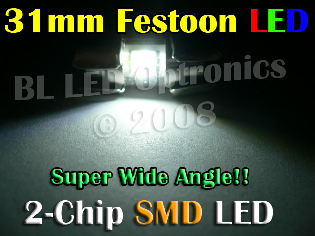 31mm 1-LED SMD (White) - Click Image to Close