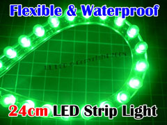 24cm Flexible Waterproof LED Strip (Green)