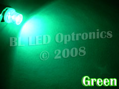 BA9S T4W 1-LED Style (Green) - Pair