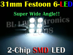 31mm 6-LED SMD (White)