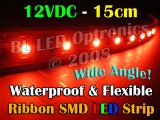 15cm Waterproof/Flexible SMD Ribbon Style LED Strip (Red)