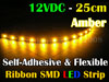 25cm 12V Flexible SMD Ribbon Style LED Strip (Amber)